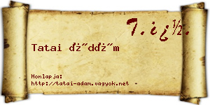 Tatai Ádám névjegykártya